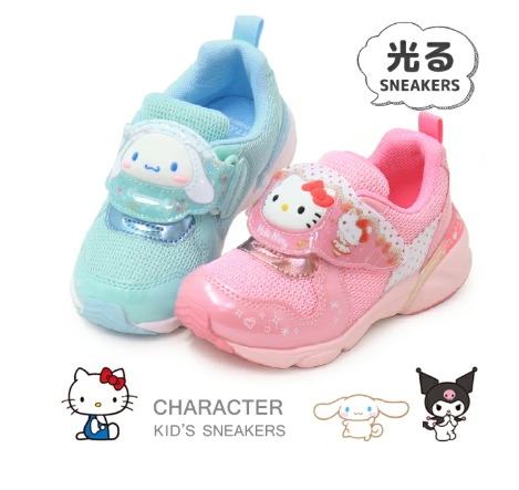 일본배송 키티 시나모롤 쿠로미 빛나는 산리오 어린이 운동화 여아 SAC034